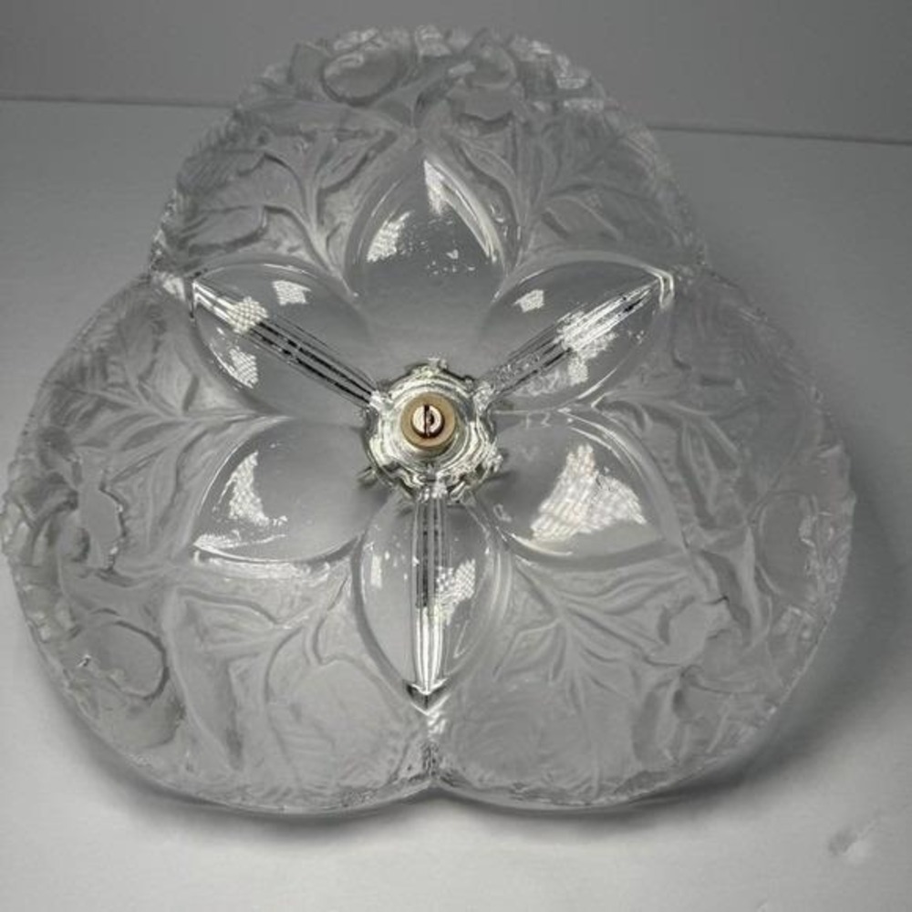 William Adam's Clear Glass Relish Candy Dish Bowl Roses with Handle VTG MCM EUC - Picture 3 of 5